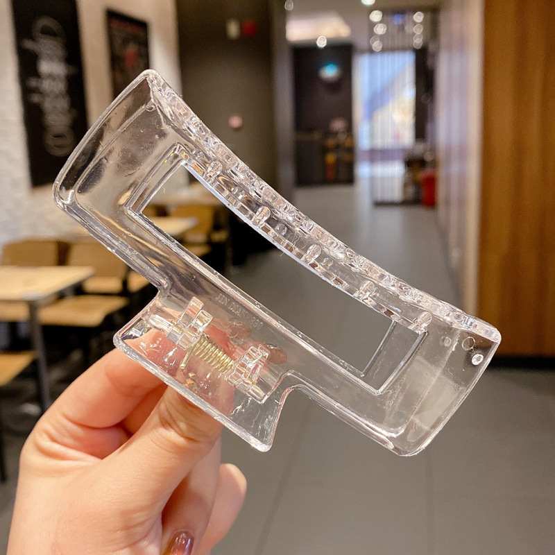 Clip de agarre de color café de Maillard, gran cantidad de cabello de alta calidad, clip grande, elegante, simple coreano, sin dañar el cabello, clip de tiburón, mujer