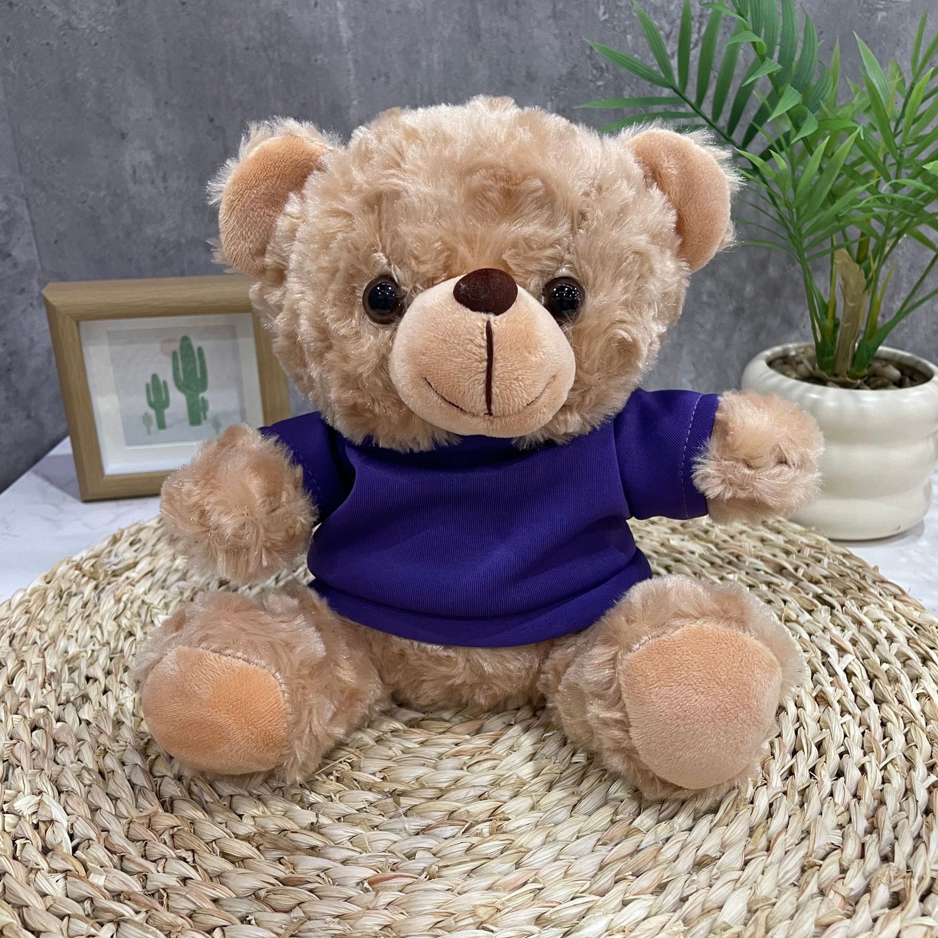 Teddy Bear se puede imprimir LOGO evento de vacaciones muñeca regalo para el hogar adornos de escritorio abrazar juguetes de peluche