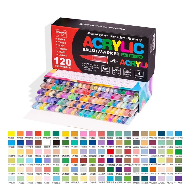 Acrylic для广纳, профессиональный маркер для рисования, 360 цветов, ручная работа, живопись, граффити