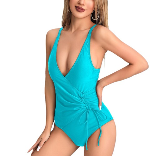 New European and American style sexy swimwear belly-covering triangle swimsuit for women, one-piece