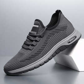 男鞋夏季新款运动休闲鞋子男潮流百搭镂空透气网面跑步一件代发