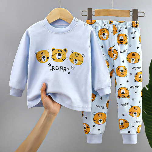 Children's underwear set pure cotton new boys' home clothes baby all-cotton warm girls' autumn clothes autumn pants children's clothing