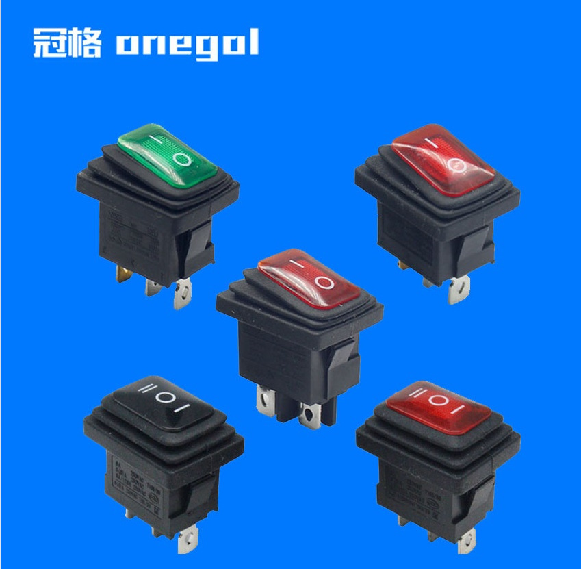 现货 IP65 防水防油船型形开关 10A 250V 21*15户外灯饰翘板开关