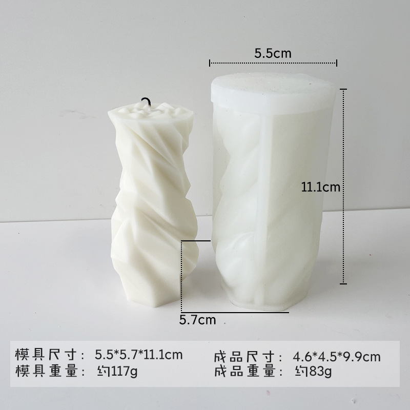 Jiahuimei geométrica diamante columna aromaterapia vela molde de silicona DIY jabón hecho a mano fragante piedra yeso decoración abrasivo herramienta