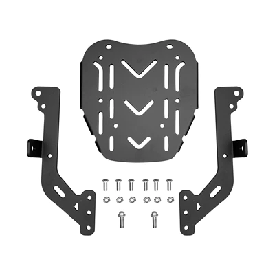Steel Material Protection Reinforcing Bumper | Motorcycle bumper - black-carbon-steel-reinforced-plate-tail-rack