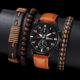 Cross-border Men's Casual Fashion Foreign Trade Trend Sports Belt Watch 3-piece Bracelet Business Quartz Watch suit