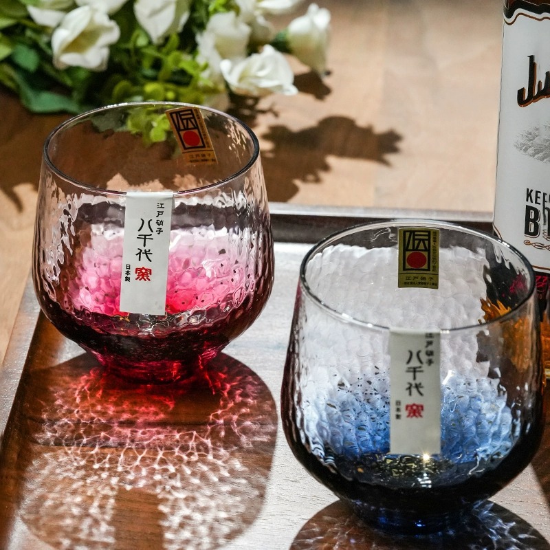 日式八千代星空杯玻璃杯創意家用餐廳用高顏值水杯威士忌酒杯茶杯