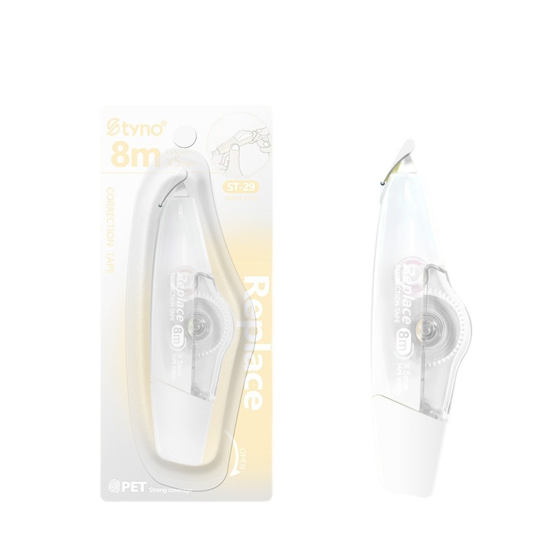 La cinta de corrección mate transparente puede reemplazar el núcleo, los estudiantes son sedosas y suaves, la cinta de corrección de oficina de alto valor se instala de forma independiente