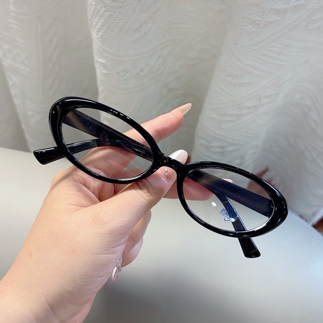 Gafas Ovaladas Pequeñas Retro para Mujer, Modernas y Sencillas, Aptas para Lentes Graduadas, Anti-Luz Azul, Montura Ultraligera y Cómoda, Montura de Plástico, 2026