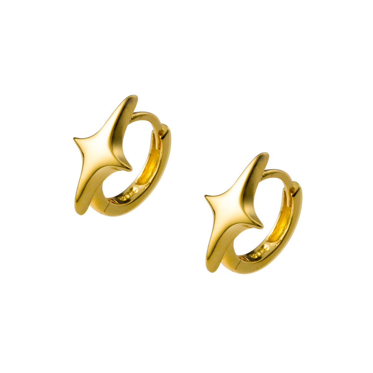 Eloch S925 plata esterlina estilo cuatro estrellas brillante auriculares de diseño simple auriculares de viaje M05006