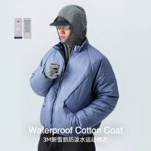 捷展男装|3M新雪丽防泼水运动棉服25冬季新品立领纯色防风外套男