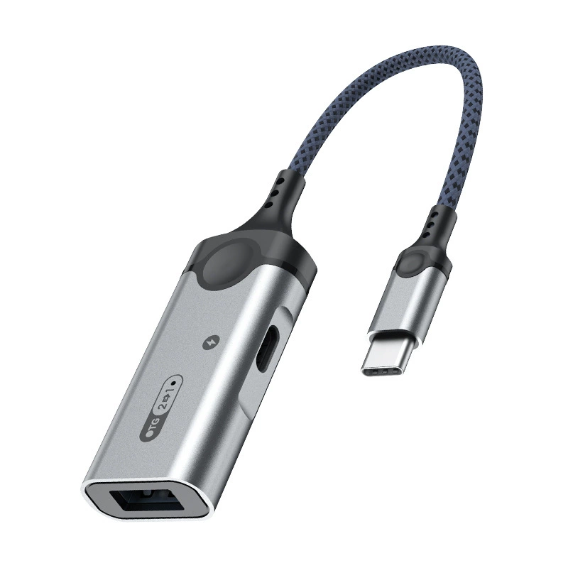 Type-C to USB3.0 2-in-1 OTG adapter multi-function charging USB keyboard and mouse card reader adapter