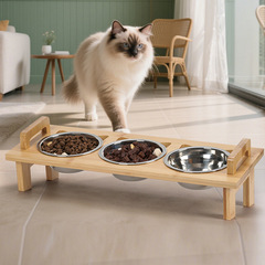 上昇猫食器ステンレススタンド傾斜猫食器室内猫食器セット嘔吐防止疲労クロスボーダー