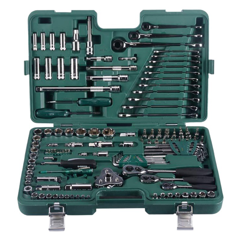 Juego de Herramientas para Mantenimiento Automotriz SATA de 128 Piezas 09014G, Kit de Reparación de Autos Completo de Primera Calidad