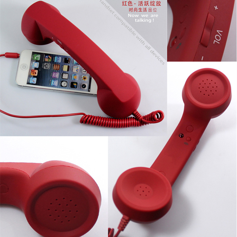 款电话筒网红有线耳机少女心抖音接电话复古手机耳机听筒外可爱