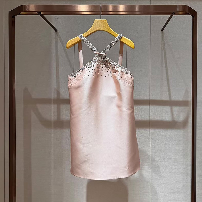 Mo Shuweiya's 2026 Summer New Cross Halter Sequined Princess Gentle Style Dress Xsj3L08D