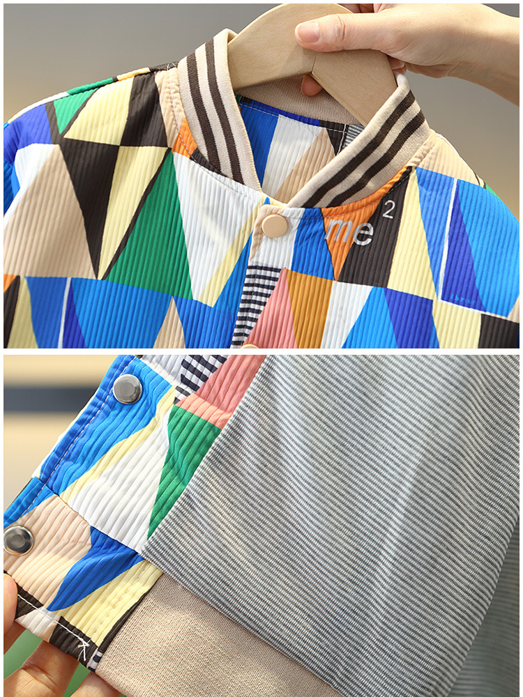 5868 Chaqueta de otoño para niños 2025 Nuevos niños Primavera y otoño Hermoso y moderno Tren de moda Ropa de béisbol de calle frita para niños