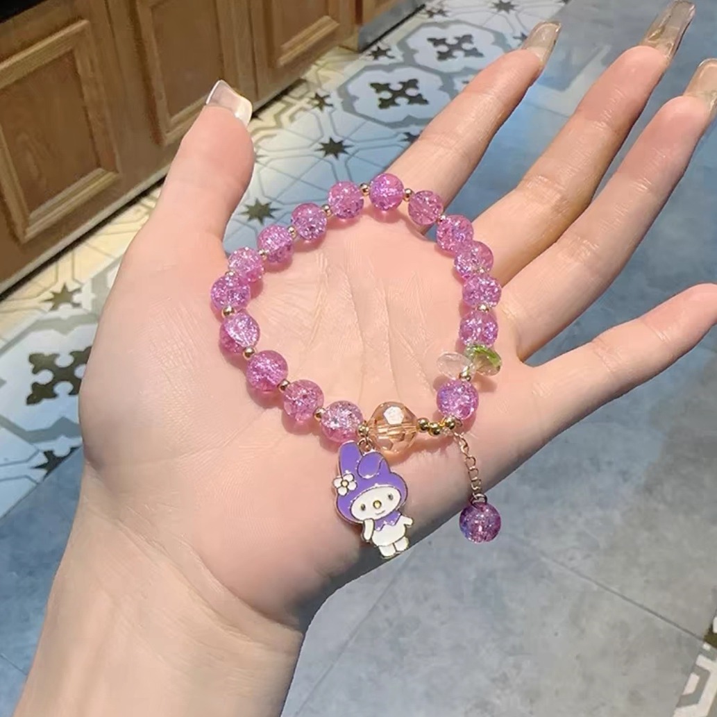 Pequeño libro rojo con pulsera de cristal con cuentas de explosión encantadora y multifacética de dibujos animados de perros de jade Gui para estudiantes para enviar a sus mejores amigos