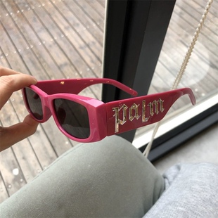 European and American Style Narrow Frame Wide Legs Silver Letter Kidsren's Sunglasses for Boys and Girls Fashion Popular Anti-Uv Sunglasses Trend