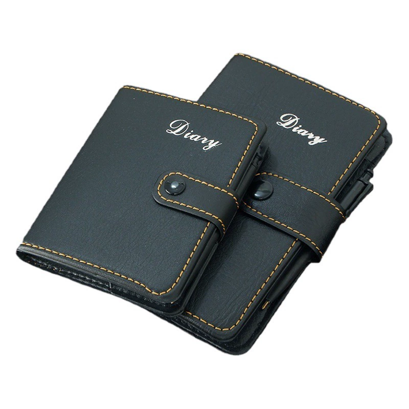 Черный кожаный блокнот Мода встречи минуты оптовые члены партии исследование заметки производители настройка бизнес-ноутбуков