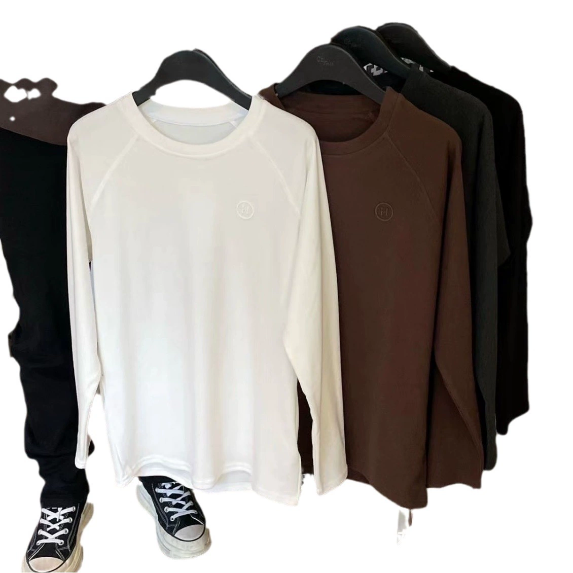 Мужская термофутболка Dongdaemun 4.0 с воротником-стойкой или круглым вырезом, утолщенная теплая футболка с длинным рукавом для осени.