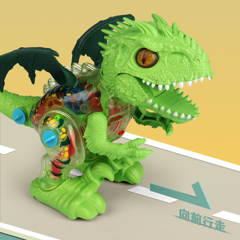 Aerosol eléctrico modelo de simulación de dinosaurio para caminar automático con luz de la música Tyrannosaurus DIY desmontaje dinosaurio de juguete