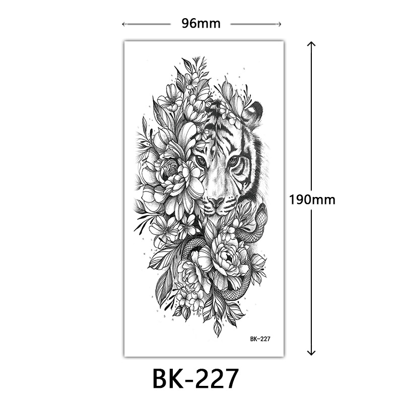 Tatuaje Temporal de Flores Boceto de Papel de Transferencia al Agua, Impresión por Transferencia de Agua, para Cuerpo image 233