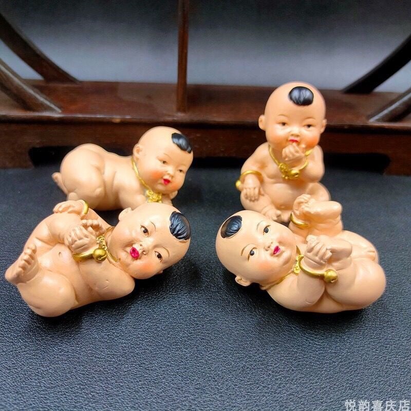 仿陶瓷压床娃娃 男方安床添丁四喜男娃小BB一套 结婚摆件喜庆用品
