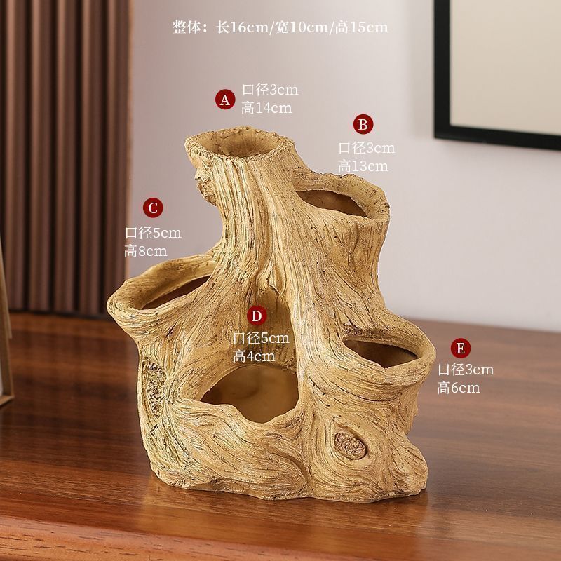 창의적인 모조 오래된 나무 냄비 뿌리 조각 장식품