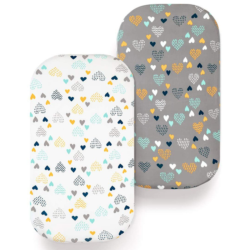 Cross-Border Amazon Knitted Baby Bed Sheets, Cradle Bed Sheets, 2 Pieces, Soft Diaper Changing Pad Covers for Boys and Girls