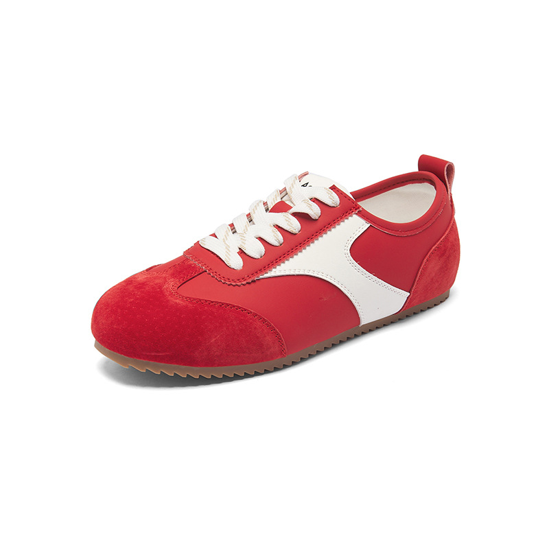 Zapatos de entrenamiento de ballet rojo para mujeres 2025 nuevos zapatos deportivos casuales ligeros de verano con suela plana suave