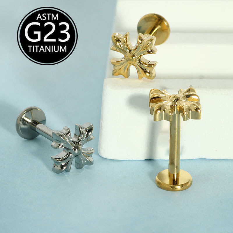 Pointed titanium steel lip stud product view
