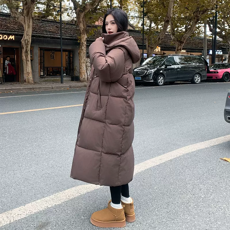 2025冬季新款棉服女长款羽绒棉衣外套加厚过膝脚踝宽松面包服棉袄