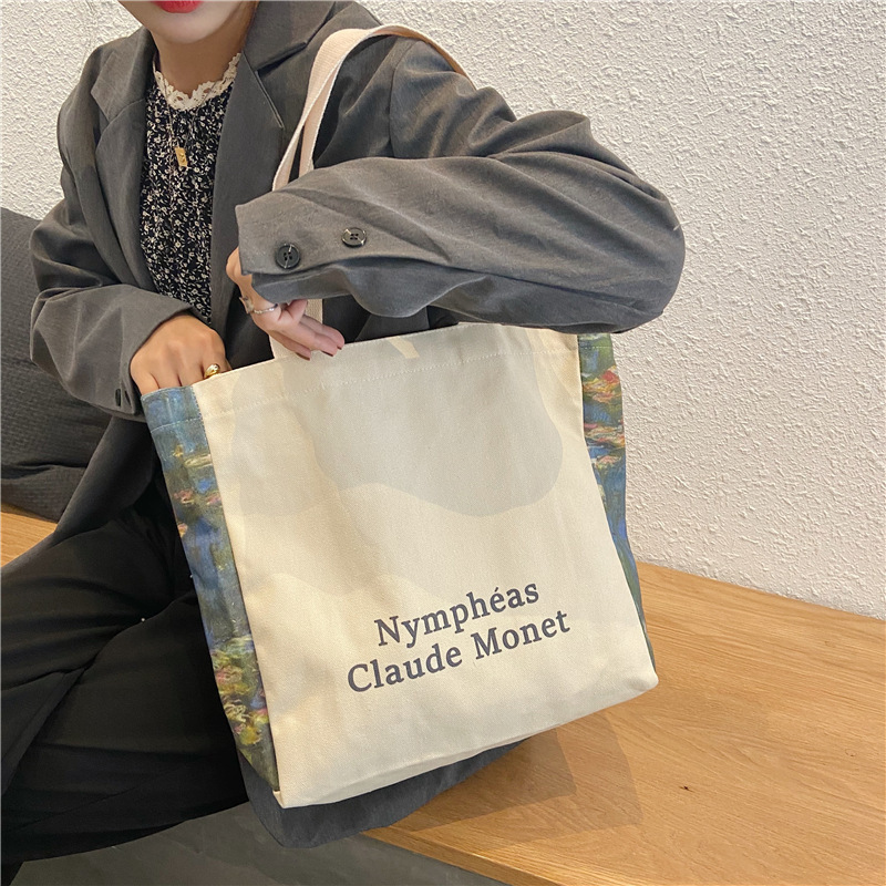 【 In Stock 】09251 Japanese-style simple design large-capacity student single-shoulder bag, Korean-style Instagram shopping bag Item Picture