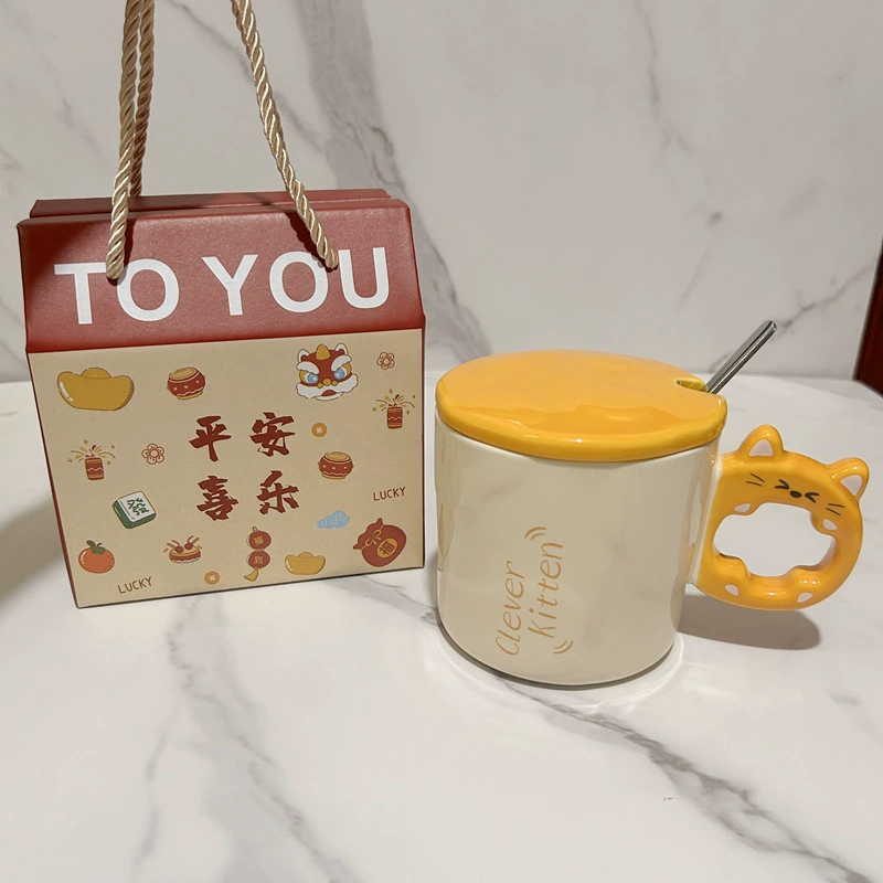 Ceramic capacious creative tea cup, English letters, for beloved, Birthday gift
