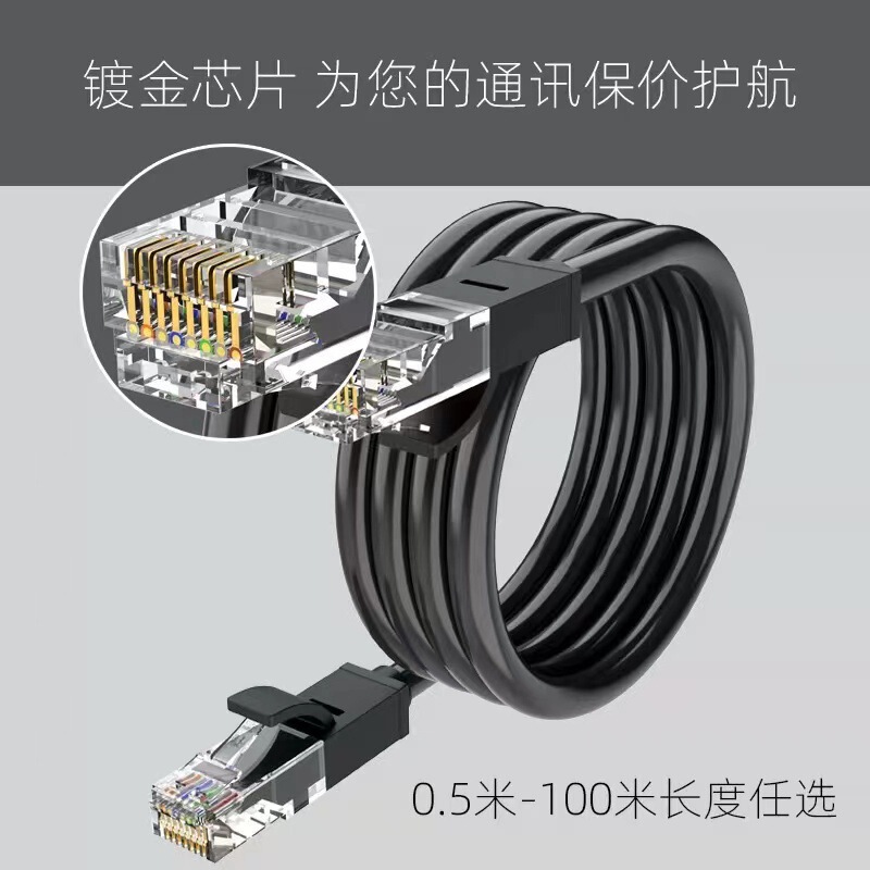 High-speed network cable household gigabit network cable Super 6 six types of computer broadband router cable finished Network Cable 1 meter
