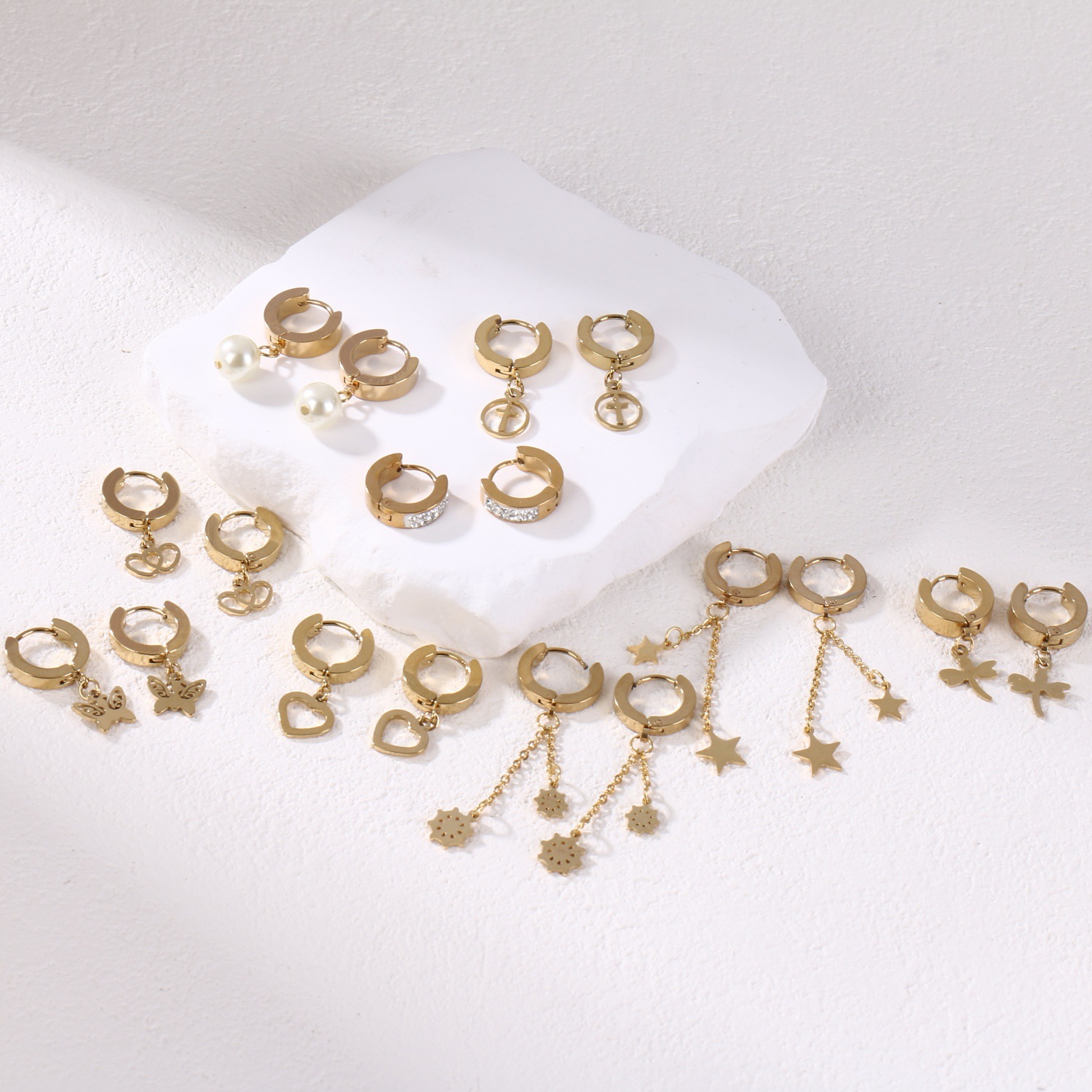 精致日韩风耳夹耳环时尚INS风格珍珠耳环个性耳环