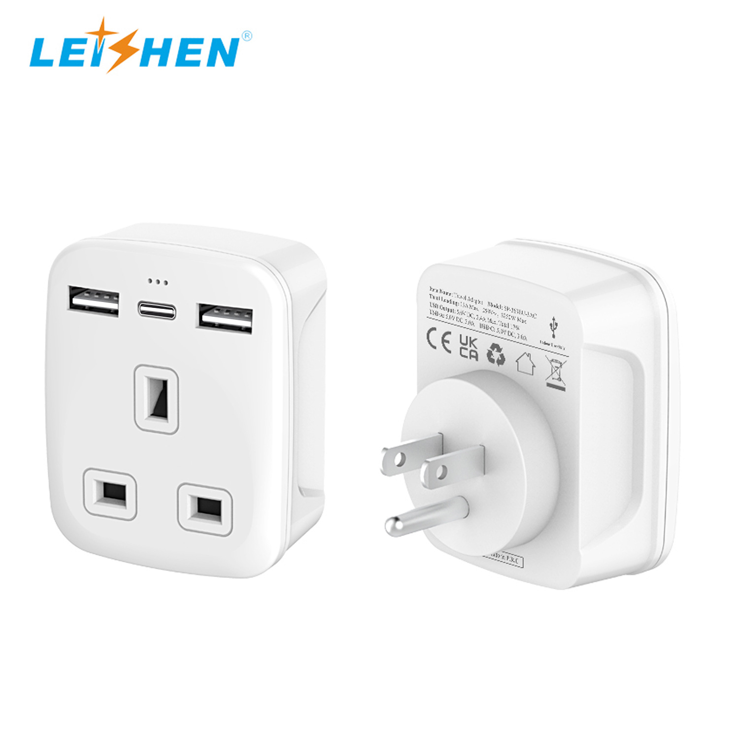 英规转美规插座转换器多功能旅行转换插头英国到美国电源转接头