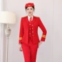 婚庆空姐新款大红色制服