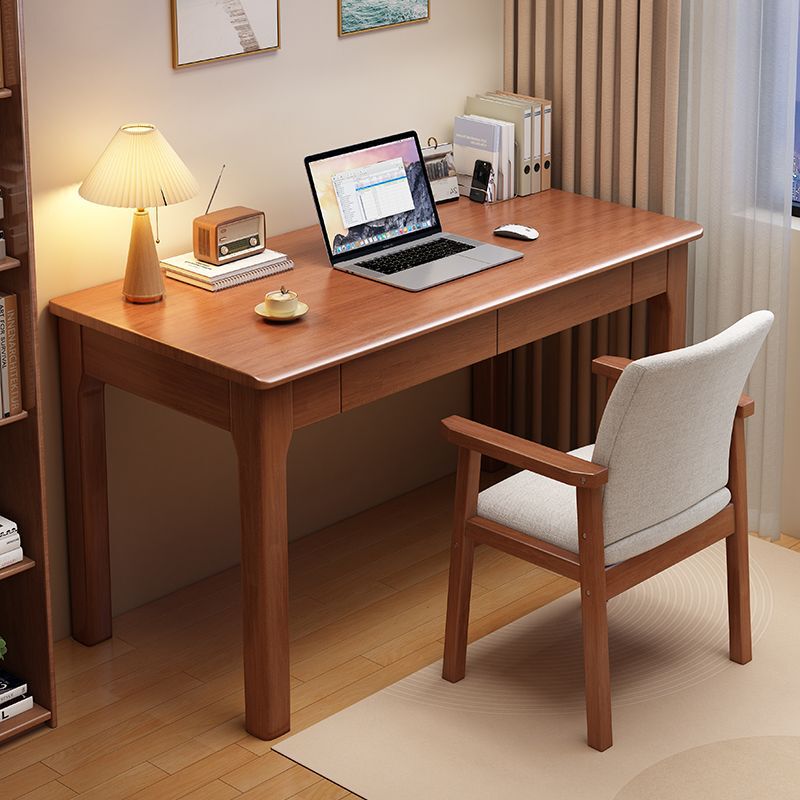 All-Solid Wood Desk, Bedroom Bedside Writing Desk with Drawers, Small Apartment Home Student Study Desk, Simple Computer Desk