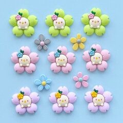 PVC ソフトプラスチックジュエリー DIY アクセサリーかわいい漫画の花カラフルなひまわり冷蔵庫マグネット靴電話ケース装飾