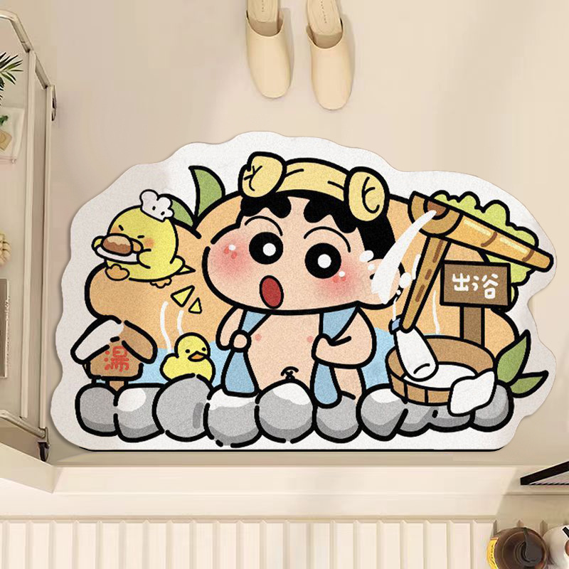 クレヨンしんちゃん珪藻泥フロアマット家庭用吸水速乾浴室フロアマットトイレドア滑り止めマットドロップシッピング|undefined
