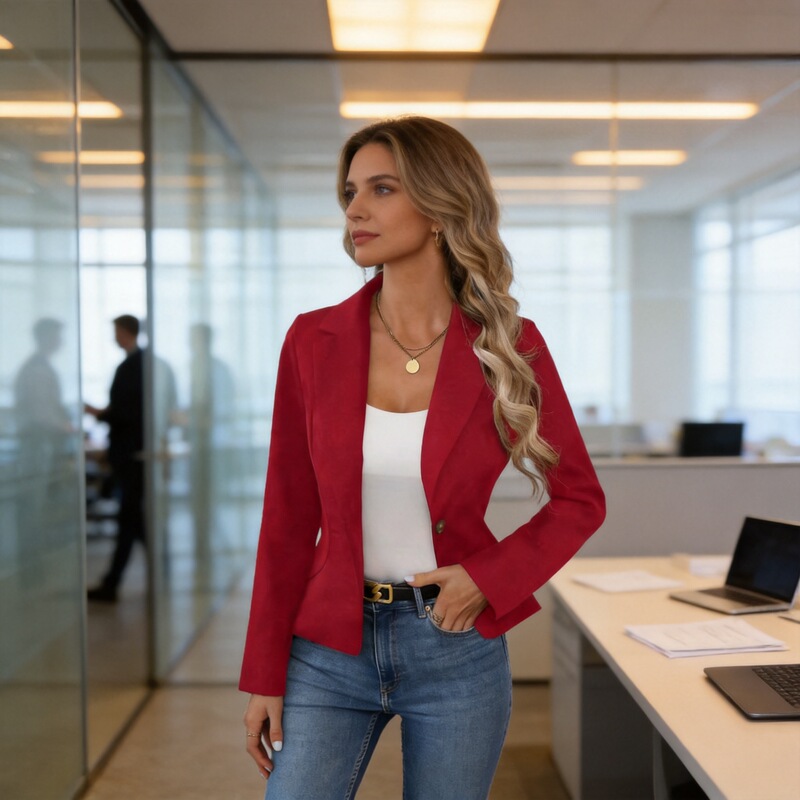 2026 Autumn New Solid Color Slim Fit Blazer Women's High-End Solid Color Long Sleeve Blazer 2026 Autumn New Solid Color Slim Fit Blazer Women's High-End Solid Color Long Sleeve Blazer