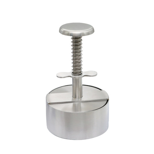 Stainless steel push-type all-steel hamburger meat press, meat patty pressing mold for making beef patties and rice balls, pie press