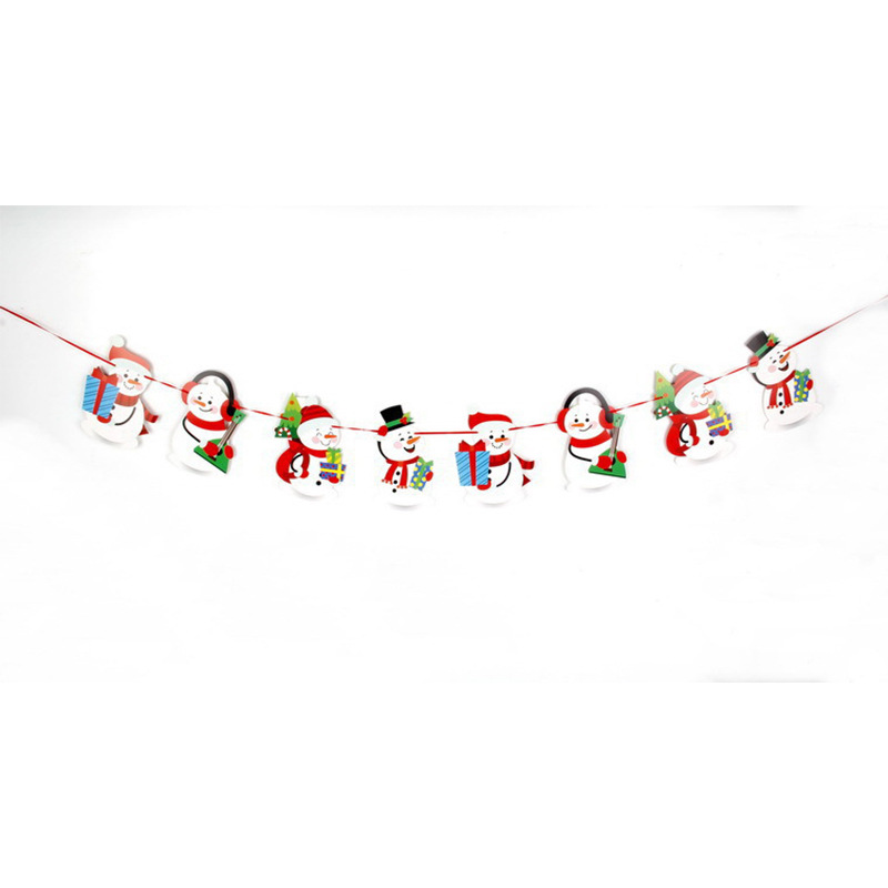 Banderas navideñas transfronterizas en stock, 24 tipos de banderas de dibujos animados, decoraciones navideñas al por mayor de fabricantes, admiten pedidos de lotes mixtos.