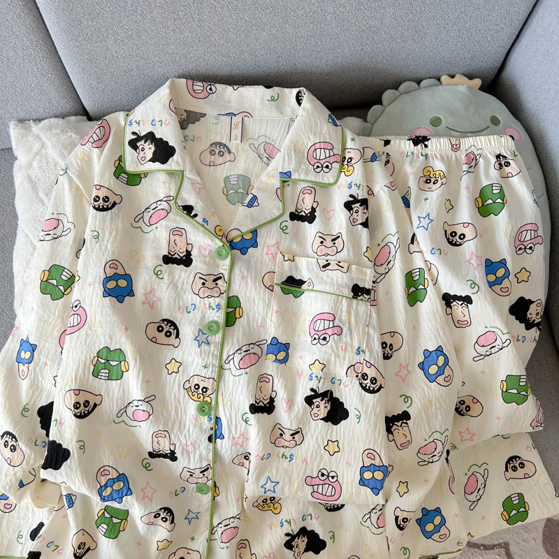 外国貿易クロスボーダー卸売クラウドコットン長袖ズボン 120 グラムパジャマ女性のための Xiaoxin 外で着用できるラペルカーディガンホーム服