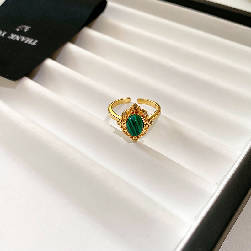 Luz de lujo circón retro Cruz hueco anillo frío estilo personalizado abierto anillo de dedo índice Corea del Sur ins pulsera del todo fósforo