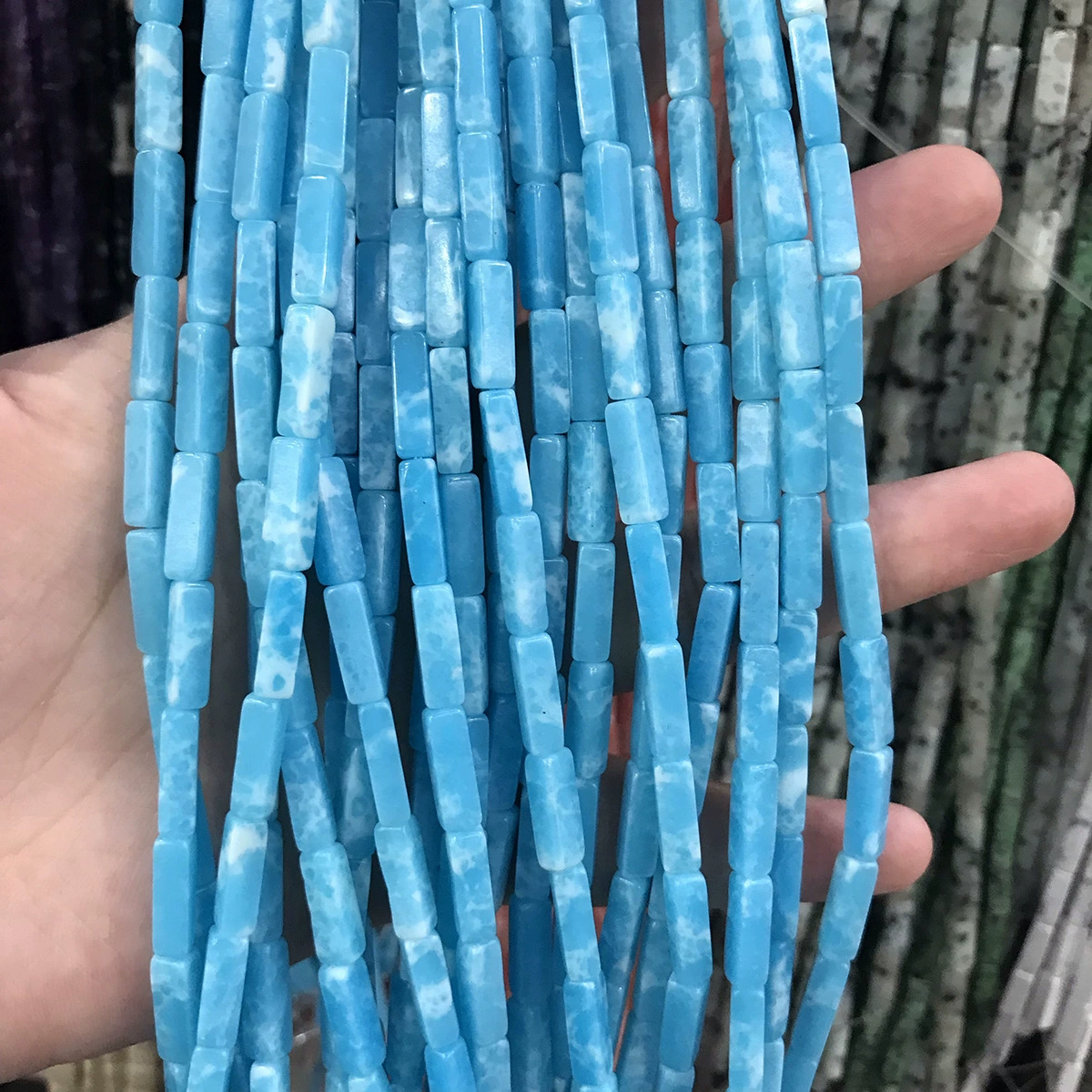 Rectangular beads, accessory, accessories, 4×13mm, DIY