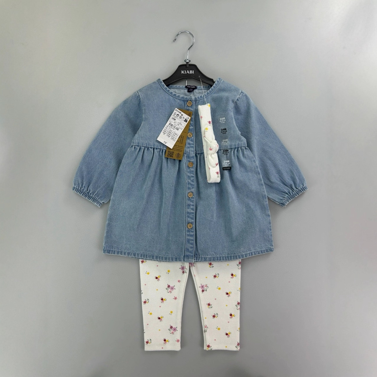 Girls' Denim Dress Spring and Summer 2025 New Children's Clothing Casual Elegant Skirt Girls' Long-Sleeved Denim Skirt