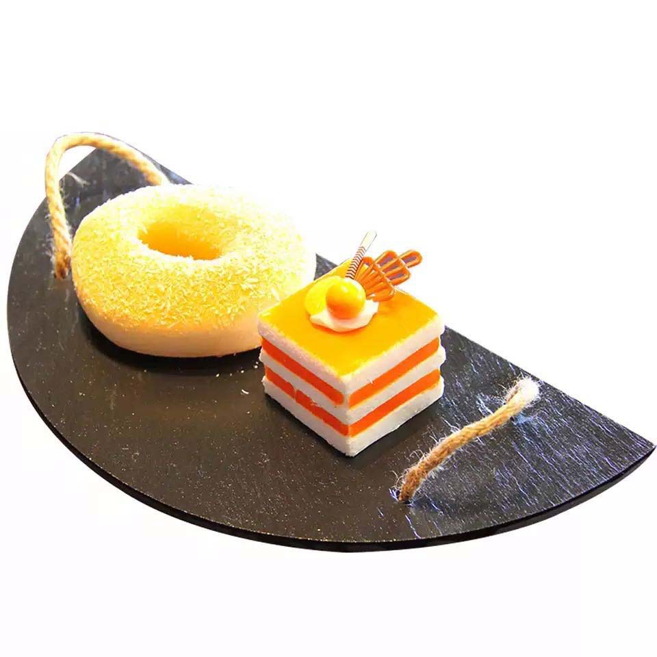 Europeo y americano ins roca bandeja semicírculo mango pan placa creativa nueva torta sushi placemat piedra placa